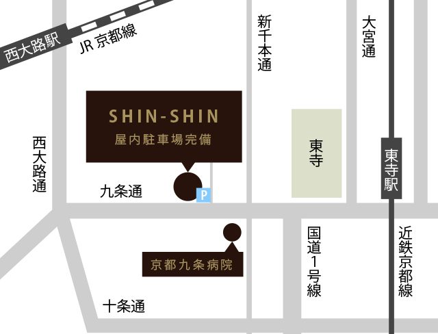SHIN-SHINまでのアクセスマップ